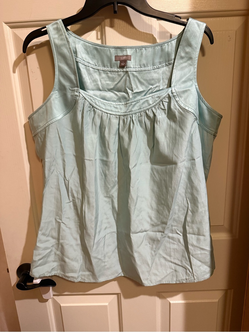 J. Jill Light Aqua Gathered Neck Tank Camisole
